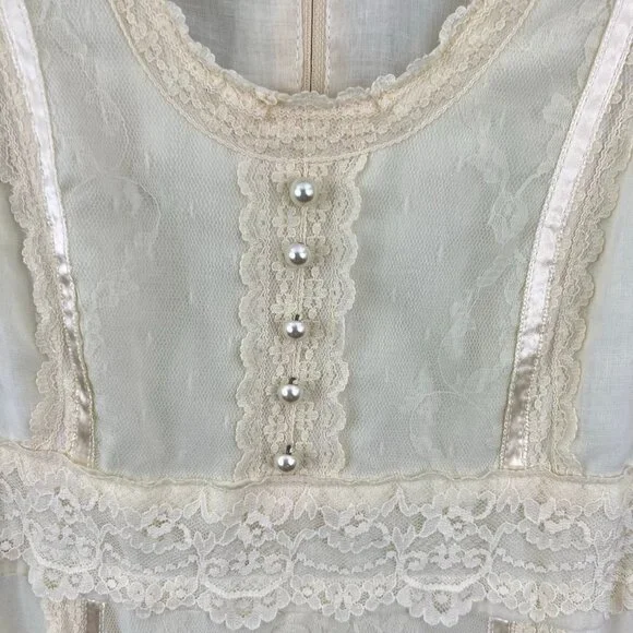 GUNNE SAX Prairie Wedding Dress Cottagecore Lace Romantic Bridal 7 - Picture 2 of 16